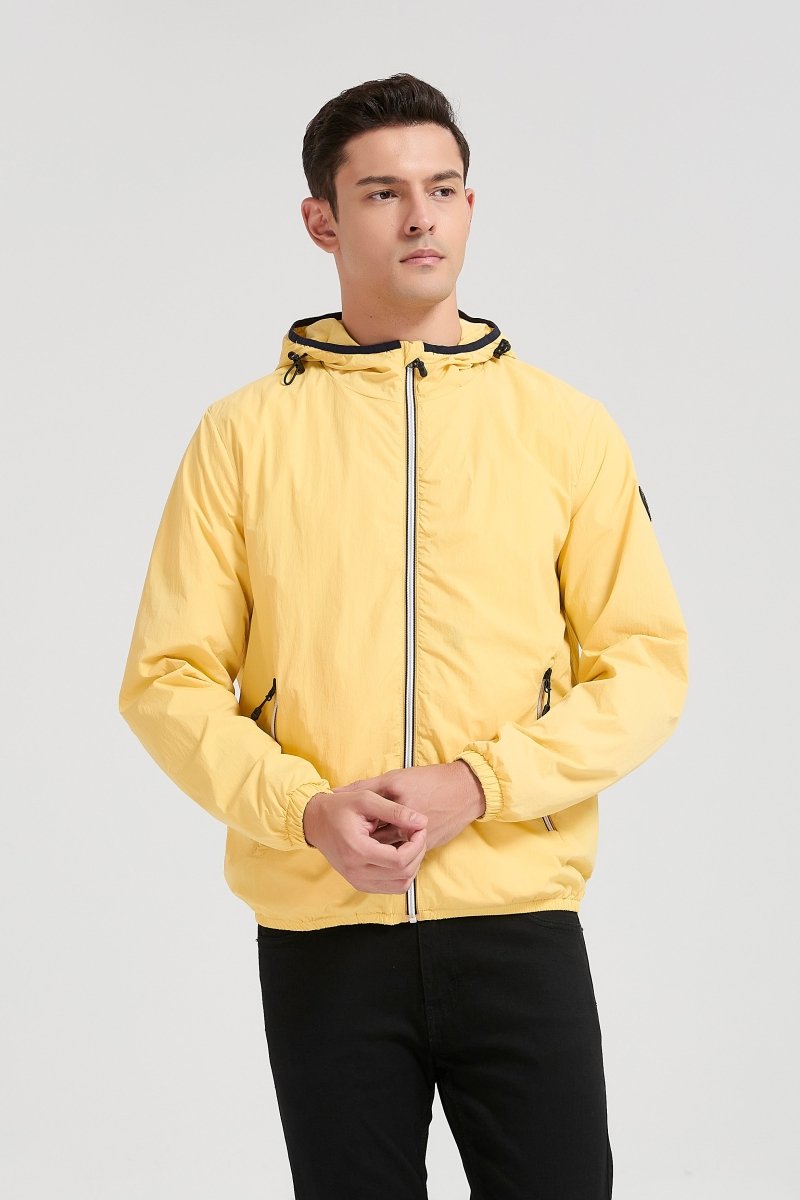 Veste coupe - vent homme à capuche Jaune HUBERT