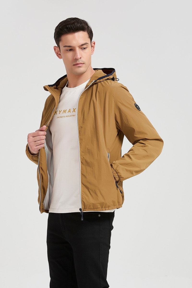 Veste coupe - vent homme à capuche Kaki HUBERT