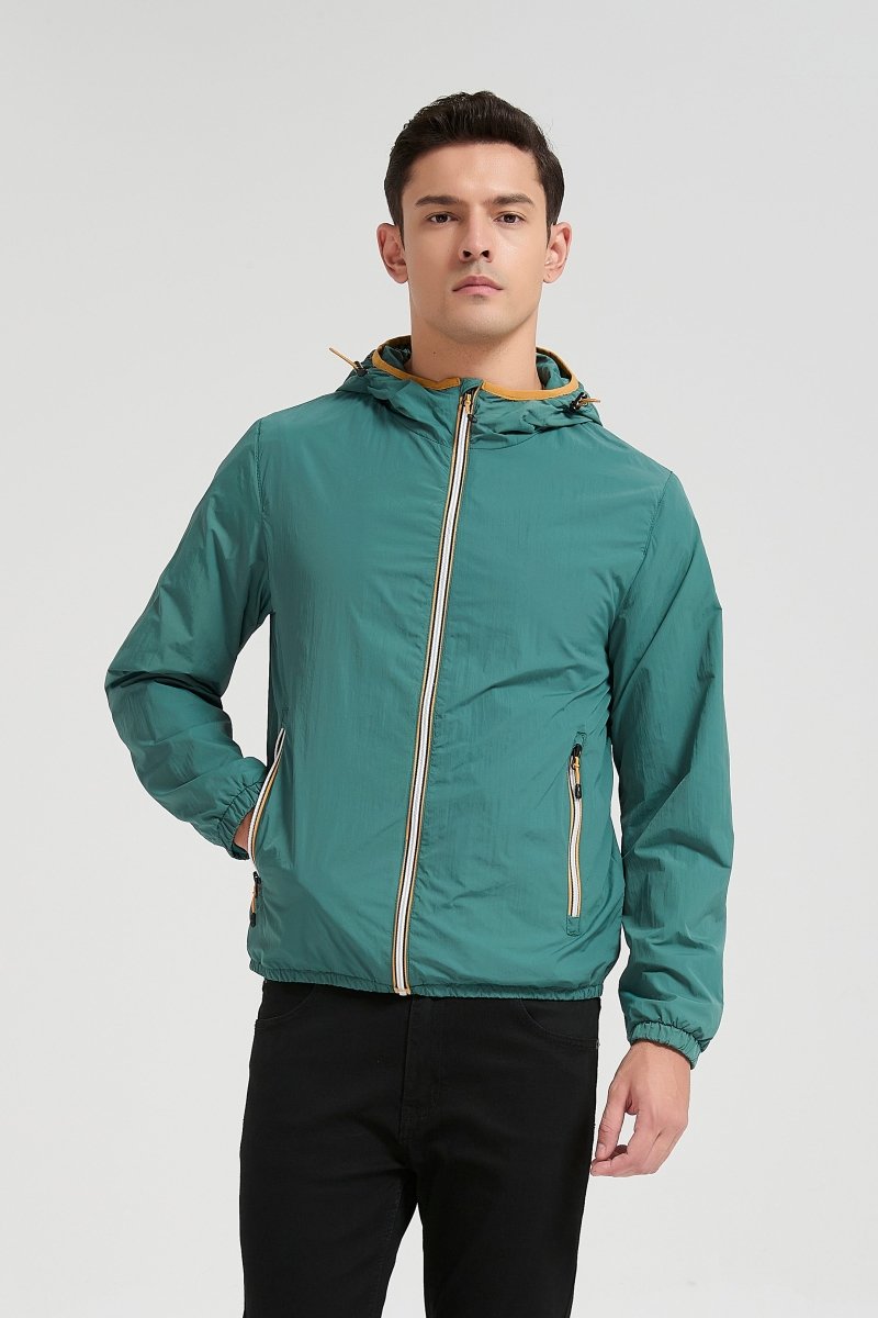 Veste coupe - vent homme à capuche Vert HUBERT