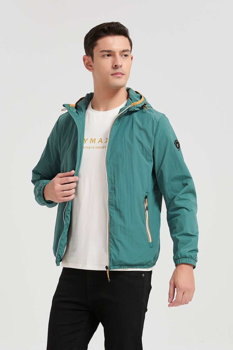 Veste coupe - vent homme à capuche Vert HUBERT