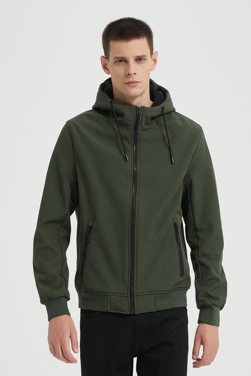 Veste coupe-vent à capuche unisexe ComfortFit avec fermeture éclair Veste coupe-vent à capuche unisexe ComfortFit avec fermeture éclair