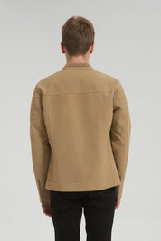 Veste homme beige style biker urbain en suédine GORAN