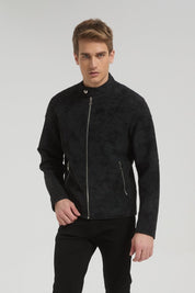 Veste homme Gris Fonce style biker urbain en suédine GLAD