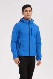 Veste softshell bleu royal homme à capuche ÉTIENNE