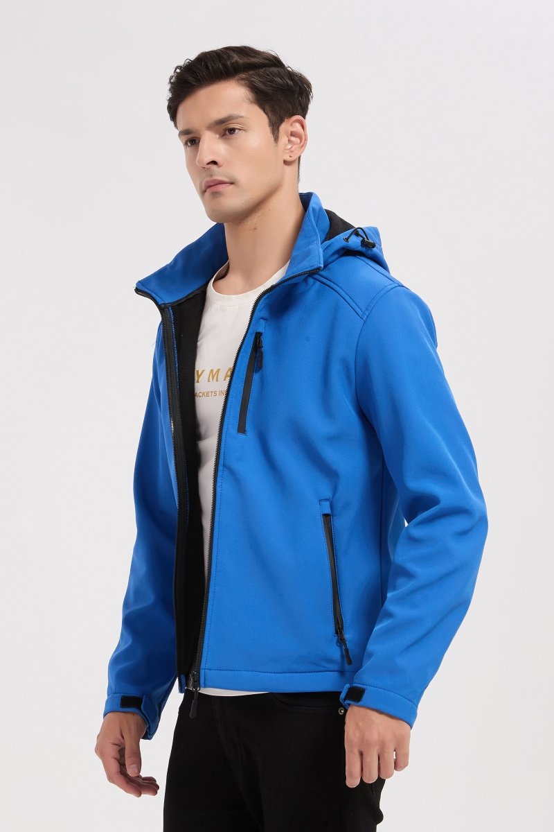 Veste softshell bleu royal homme à capuche ÉTIENNE