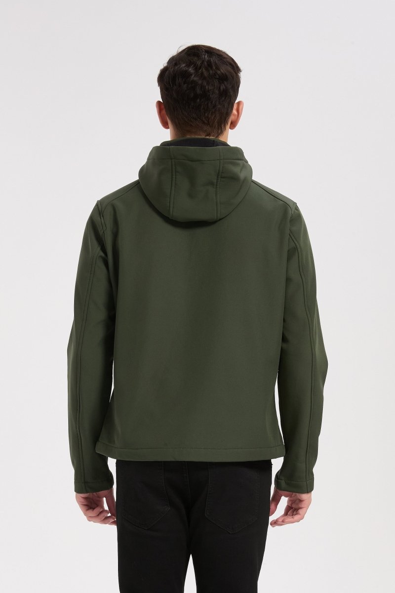 Veste softshell kaki homme à capuche ÉTIENNE