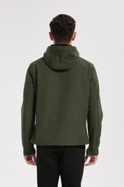 Veste softshell kaki homme à capuche ÉTIENNE