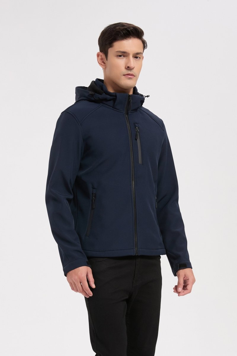 Veste softshell marine homme à capuche ÉTIENNE