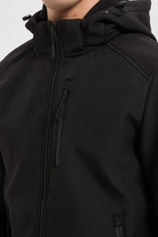 Veste softshell noir homme à capuche ÉTIENNE