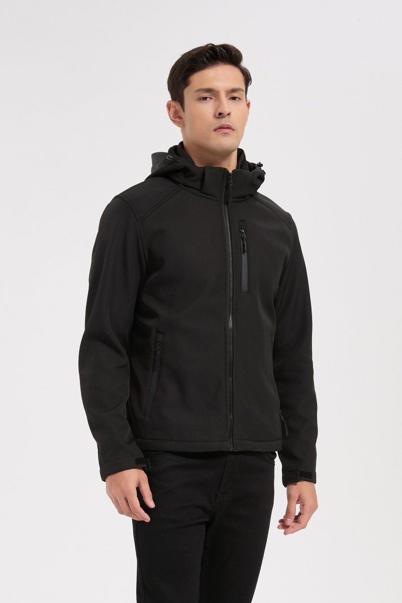 Veste softshell noir homme à capuche ÉTIENNE