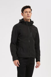 Veste softshell noir homme à capuche ÉTIENNE