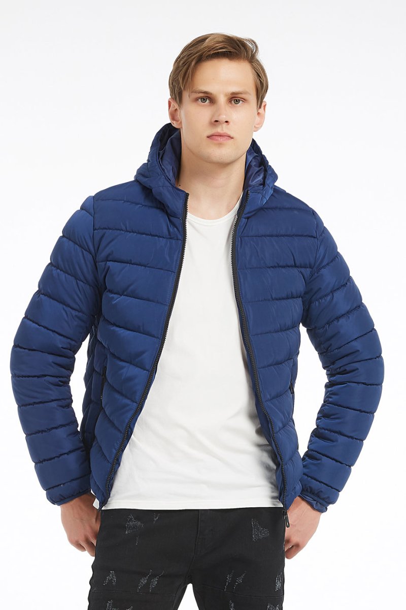 Doudoune à capuche bleu royal TEDESCHI
