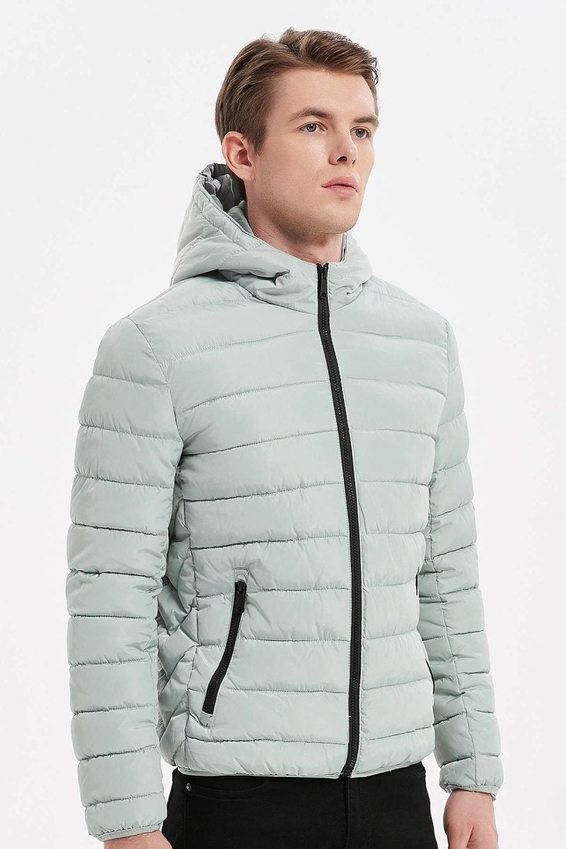 Doudoune à capuche gris clair TEDESCHI