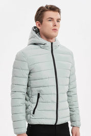 Doudoune à capuche gris clair TEDESCHI