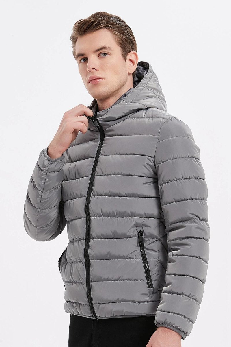 Doudoune à capuche gris TEDESCHI