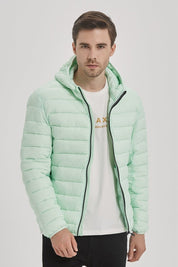 Doudoune à capuche vert clair BARNEY