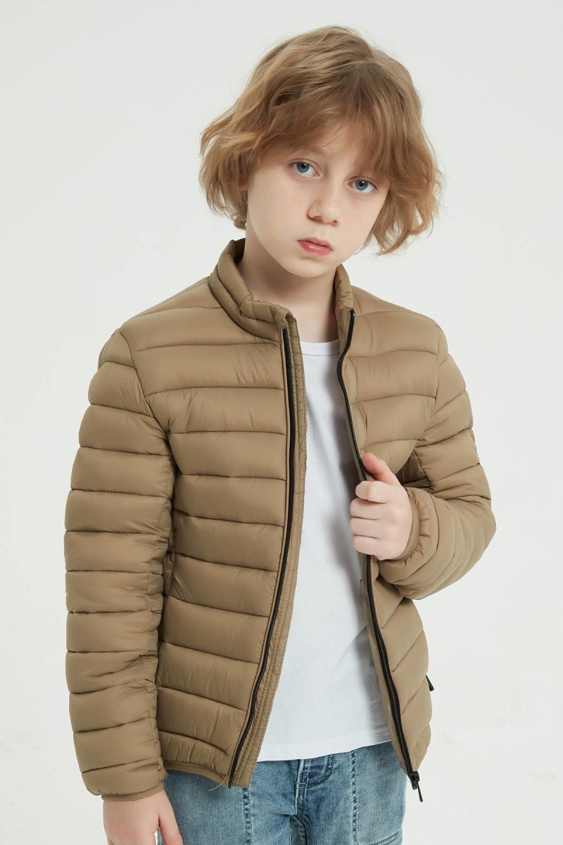 Doudoune col montant beige ACHIL JR