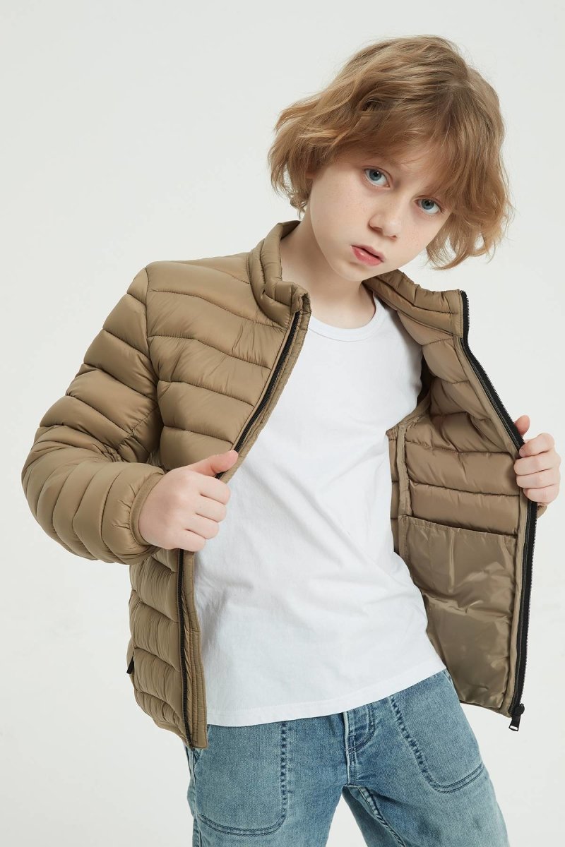 Doudoune col montant beige ACHIL JR