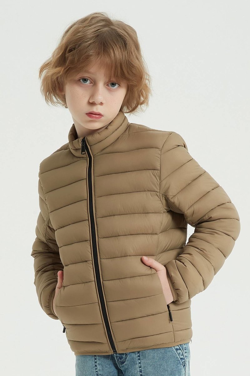 Doudoune col montant beige ACHIL JR