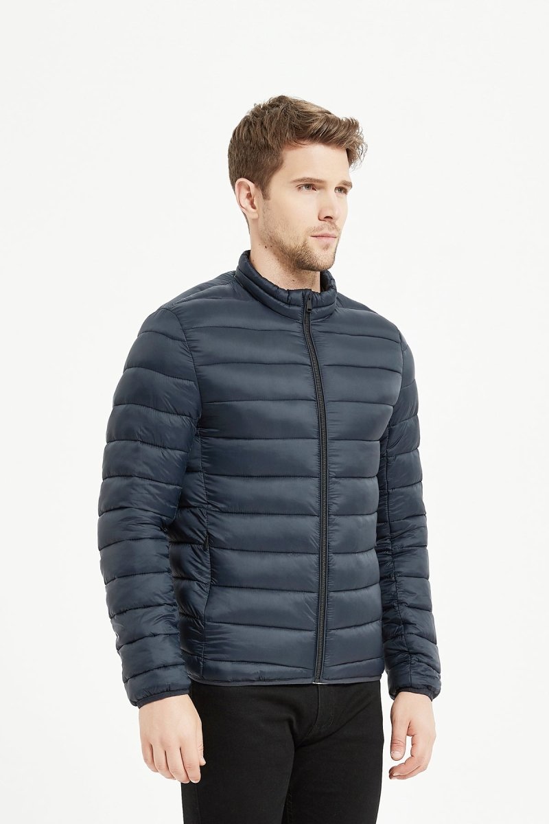 Doudoune col montant bleu fonce ACHIL