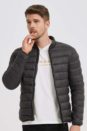 Doudoune col montant gris fonce ACHIL