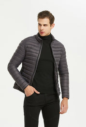 Doudoune col montant gris fonce FRED