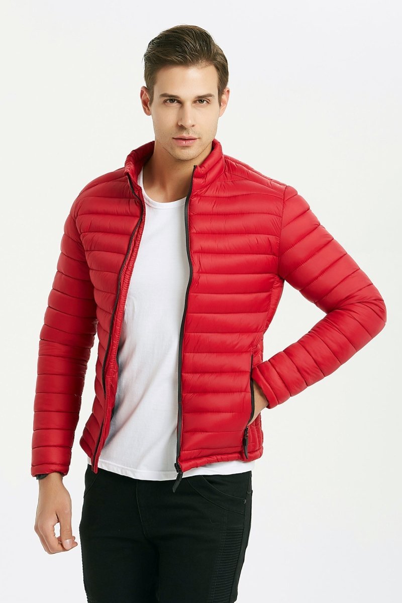 Doudoune col montant rouge FRED