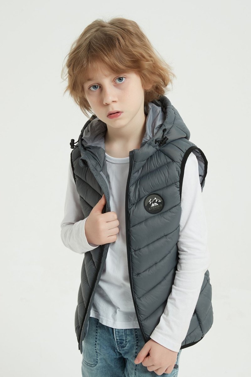 Doudoune enfant sans manches gris JUN JR