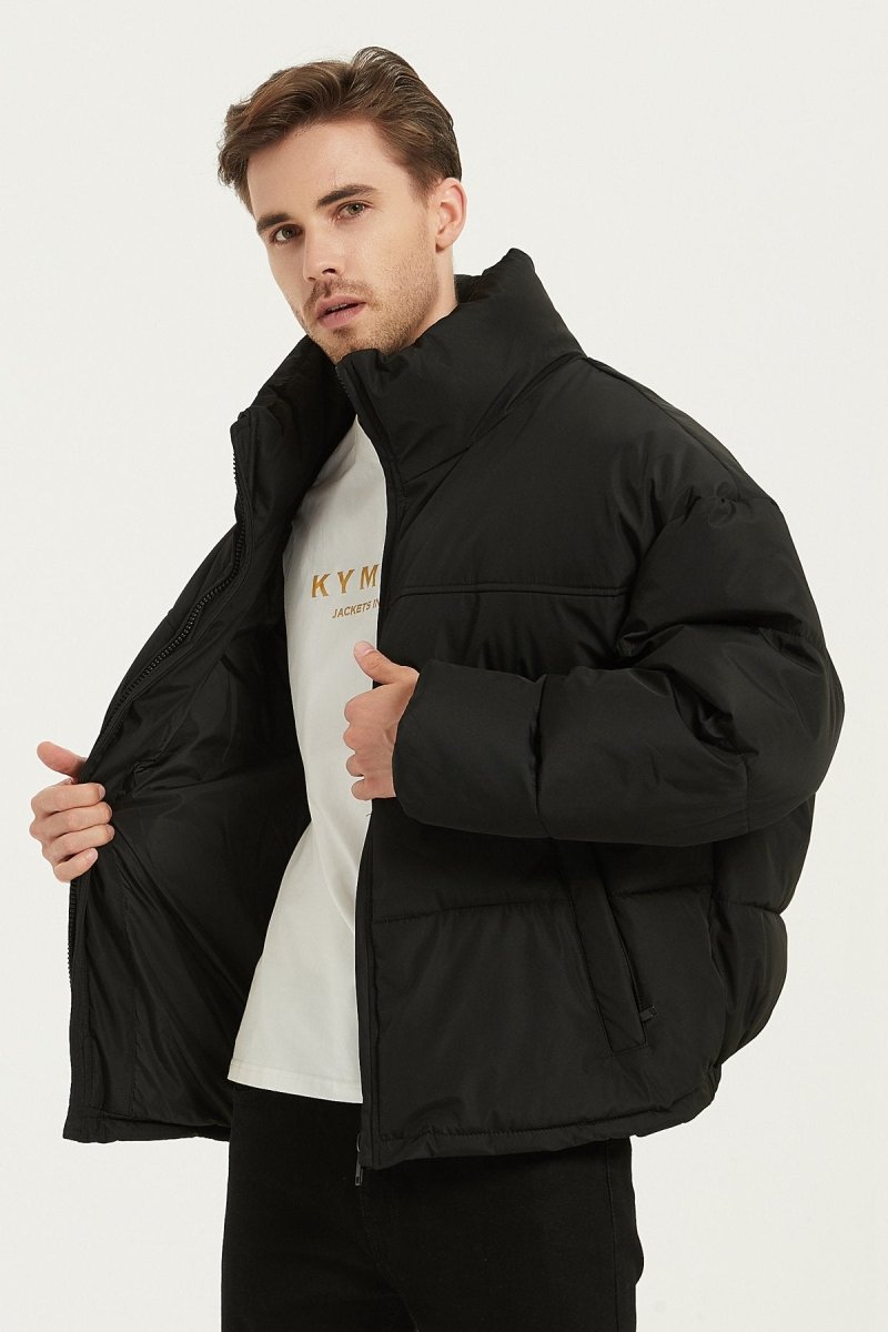 Doudoune à capuche chaude oversize pour homme avec poches avant et