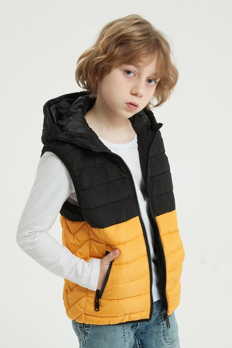 Doudoune sans manches bicolore enfant jaune OWEN JR