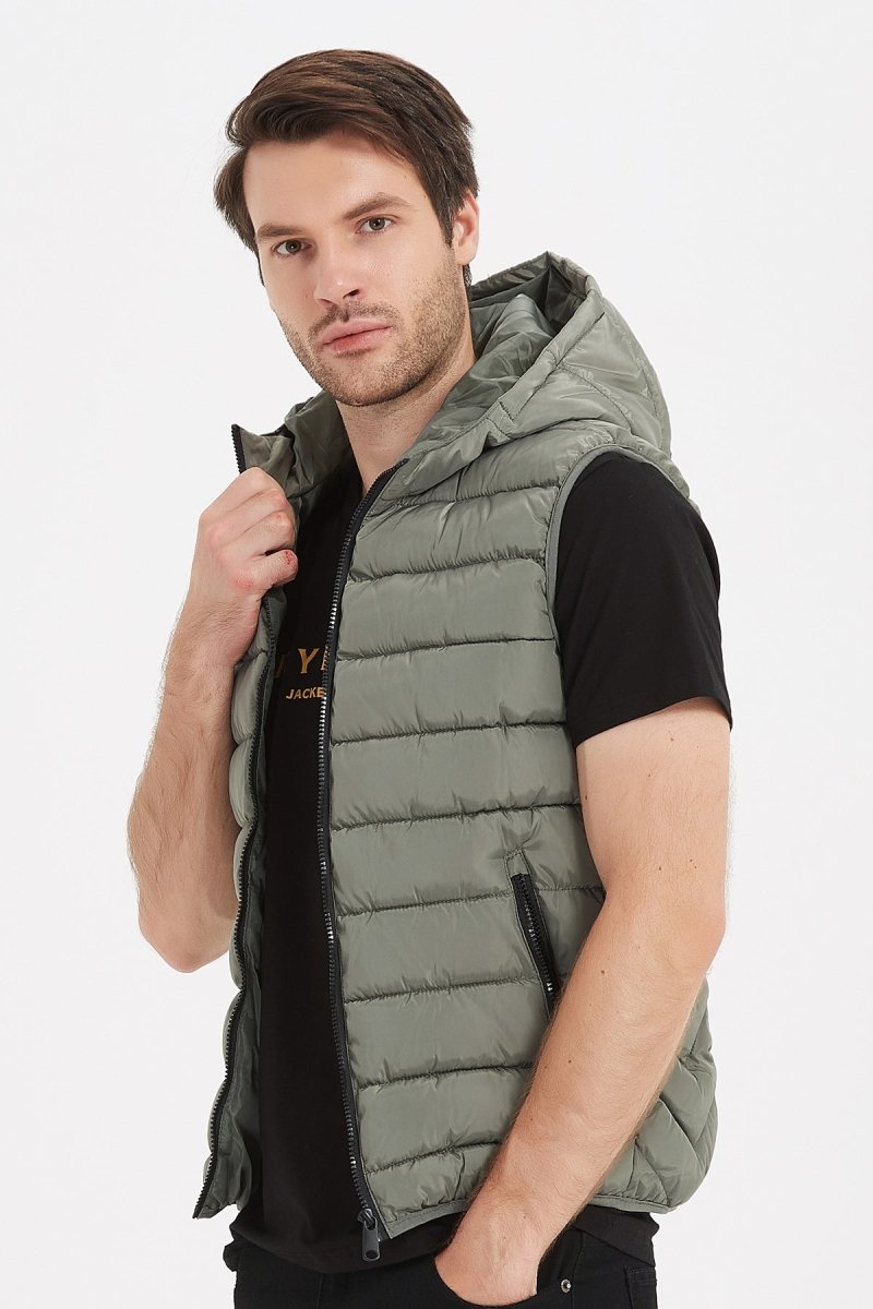 Doudoune sans-manche à capuche pour homme Kymaxx – KYMAXX