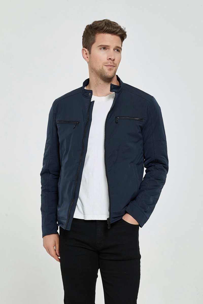 Veste courte mi-saison avec col officier Kymaxx – KYMAXX