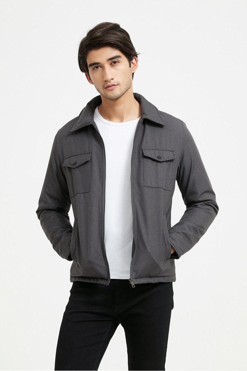 Veste légère col chemise courte pour homme Kymaxx – KYMAXX